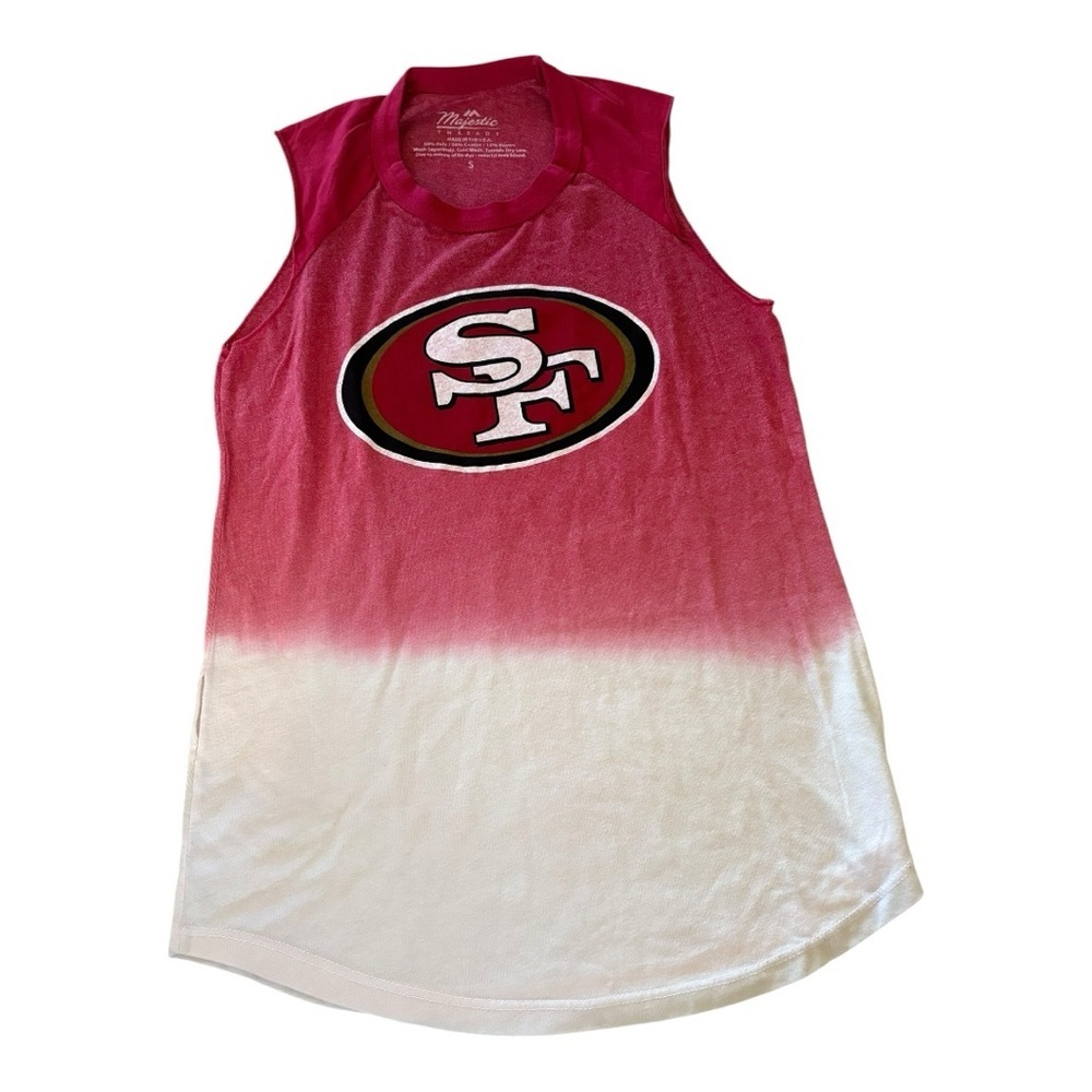 NWT Majestic Thread San‎ Francisco 49ers Dip Dye Tank Top Women's Small